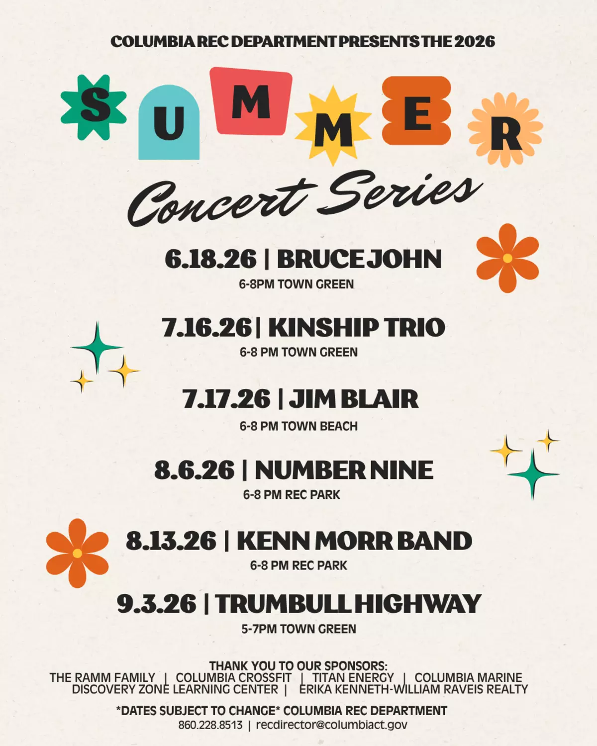 Summer Concert Series Flyer 2026
