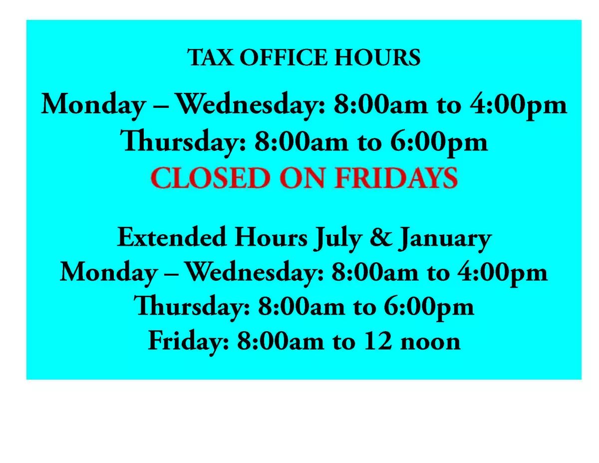 Tax Collector Hours